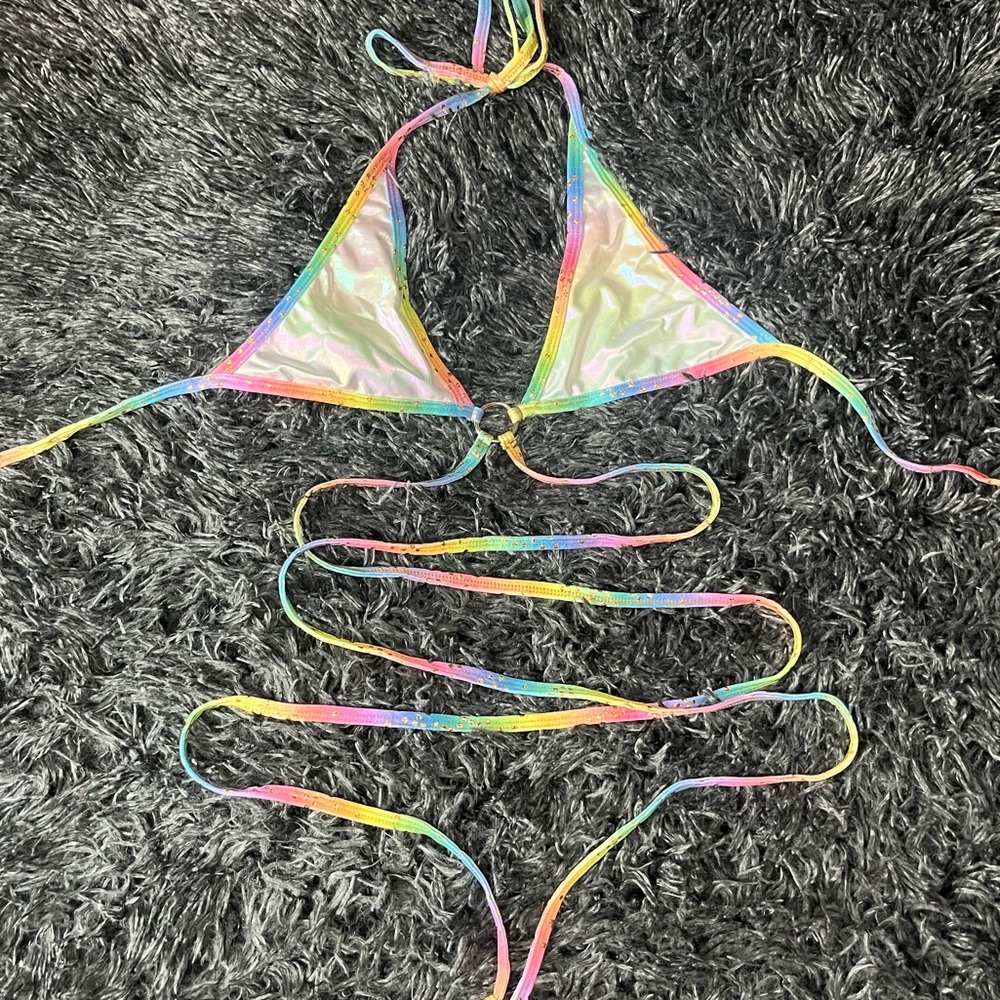 rainbow rave wrap top